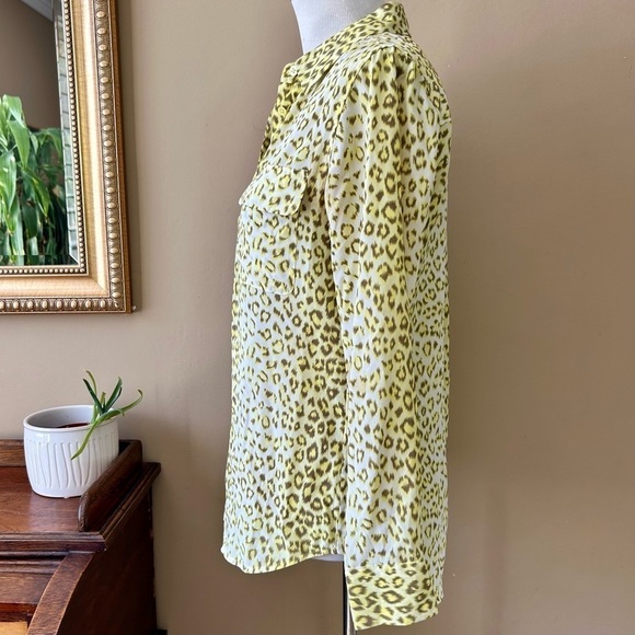 Equipment Slim Signature Leopard Print Silk
Button Down Top Long Sleeve Blouse S - Picture 6 of 11